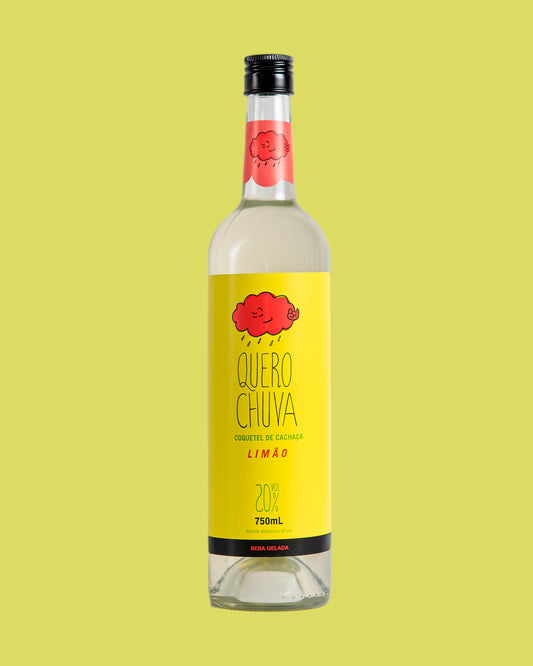 Garrafa Quero Chuva Limão 750 ml — à base de cachaça, pronta para beber